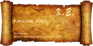 Karczag Edit névjegykártya